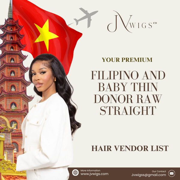 Premium Filipino & Baby Thin Donor Raw Straight Hair Vendor