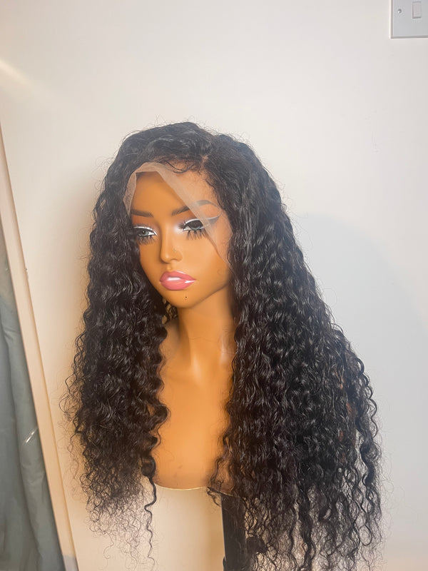 Full lace curly 20 inch transparent lace